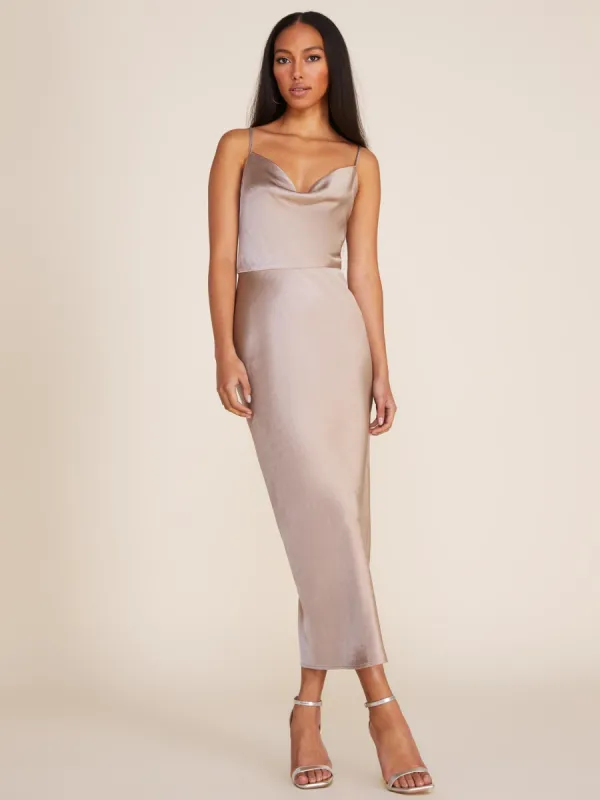 Cowl Neck Satin Midi Dress sold by Suzy Shier