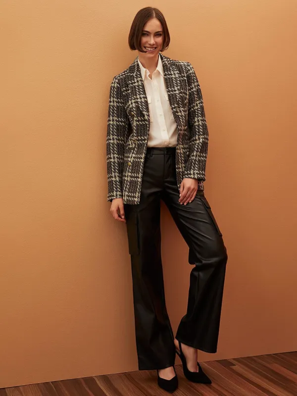 Faux Leather Straight Leg Pants With Cargo Pockets sold by Suzy Shier