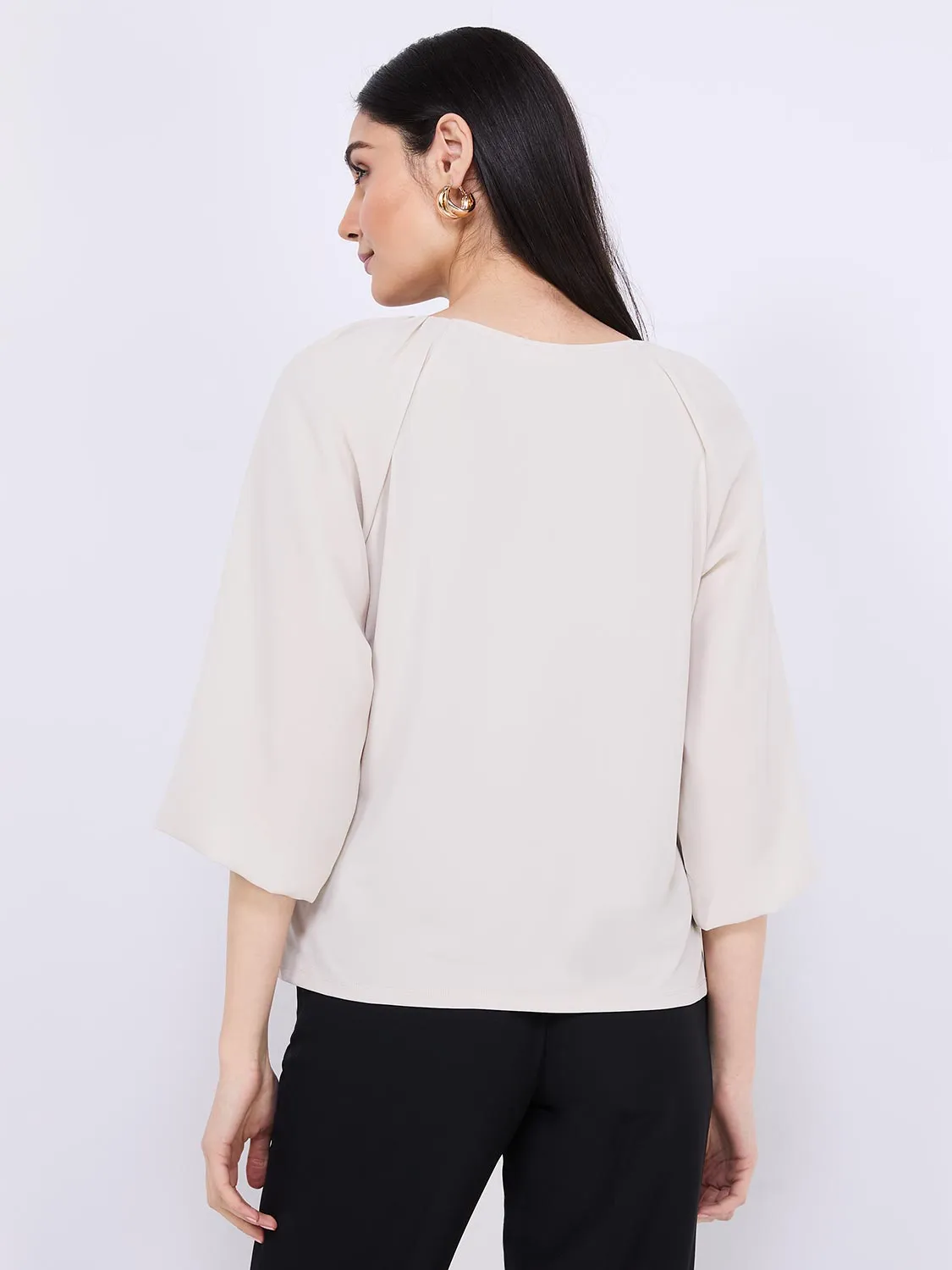 3/4 Chiffon Sleeve Round Neck Top sold by Suzy Shier product image thumbnail 5