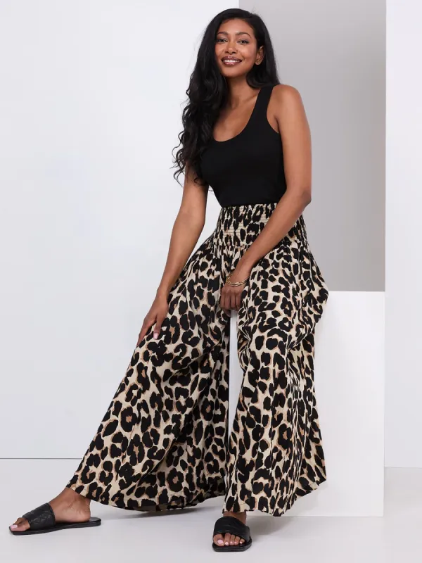 Animal Print Wide Leg Palazzo Pants sold by Suzy Shier