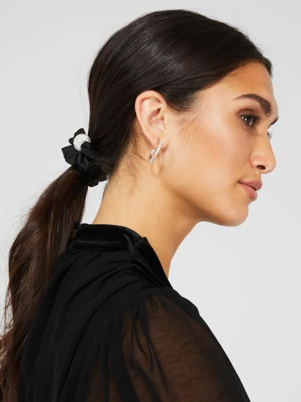 Satin Scrunchie With Silver Embellishment sold by Suzy Shier