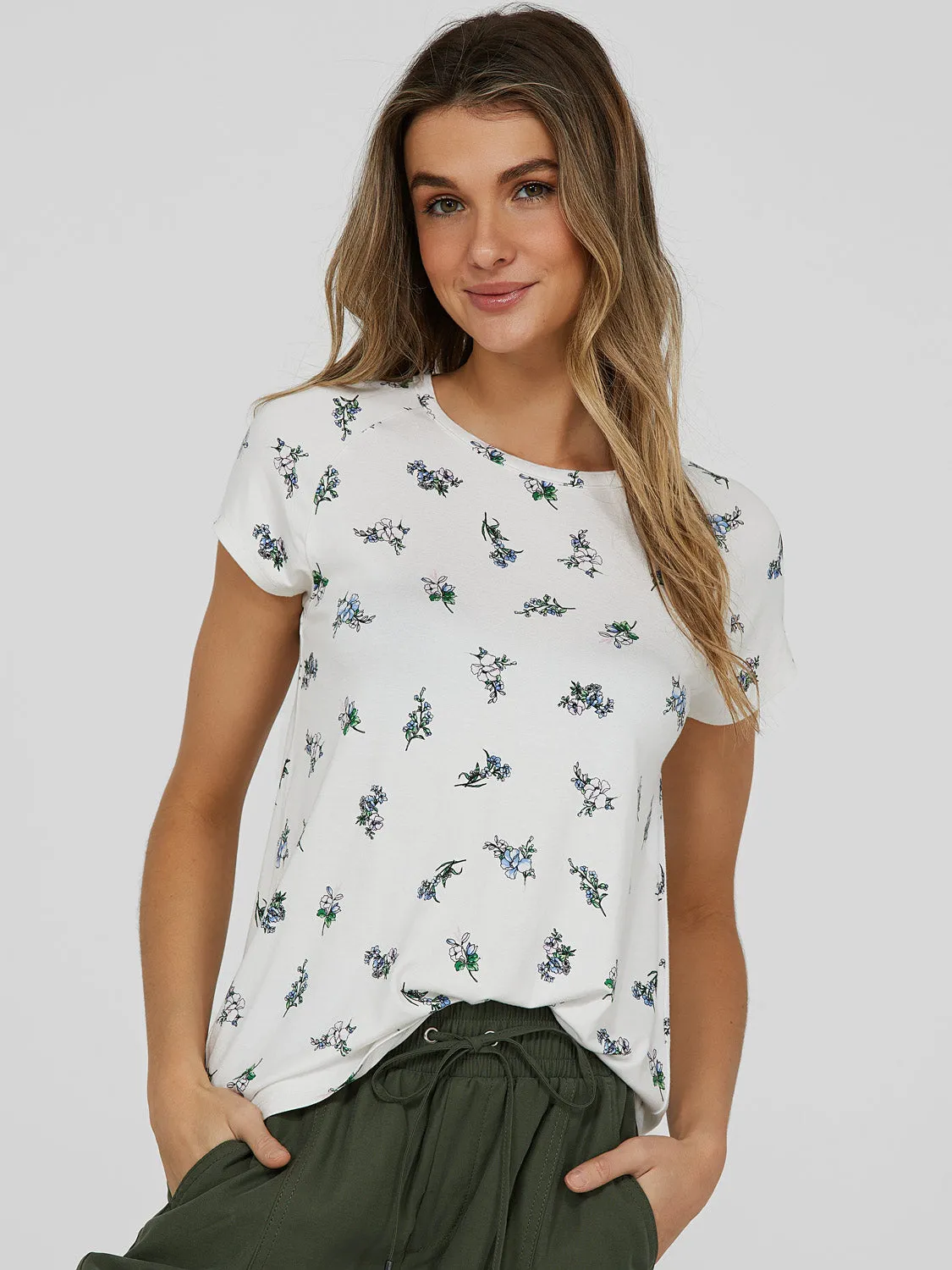 Floral Print Crew Neck T-Shirt sold by Suzy Shier product image thumbnail 2