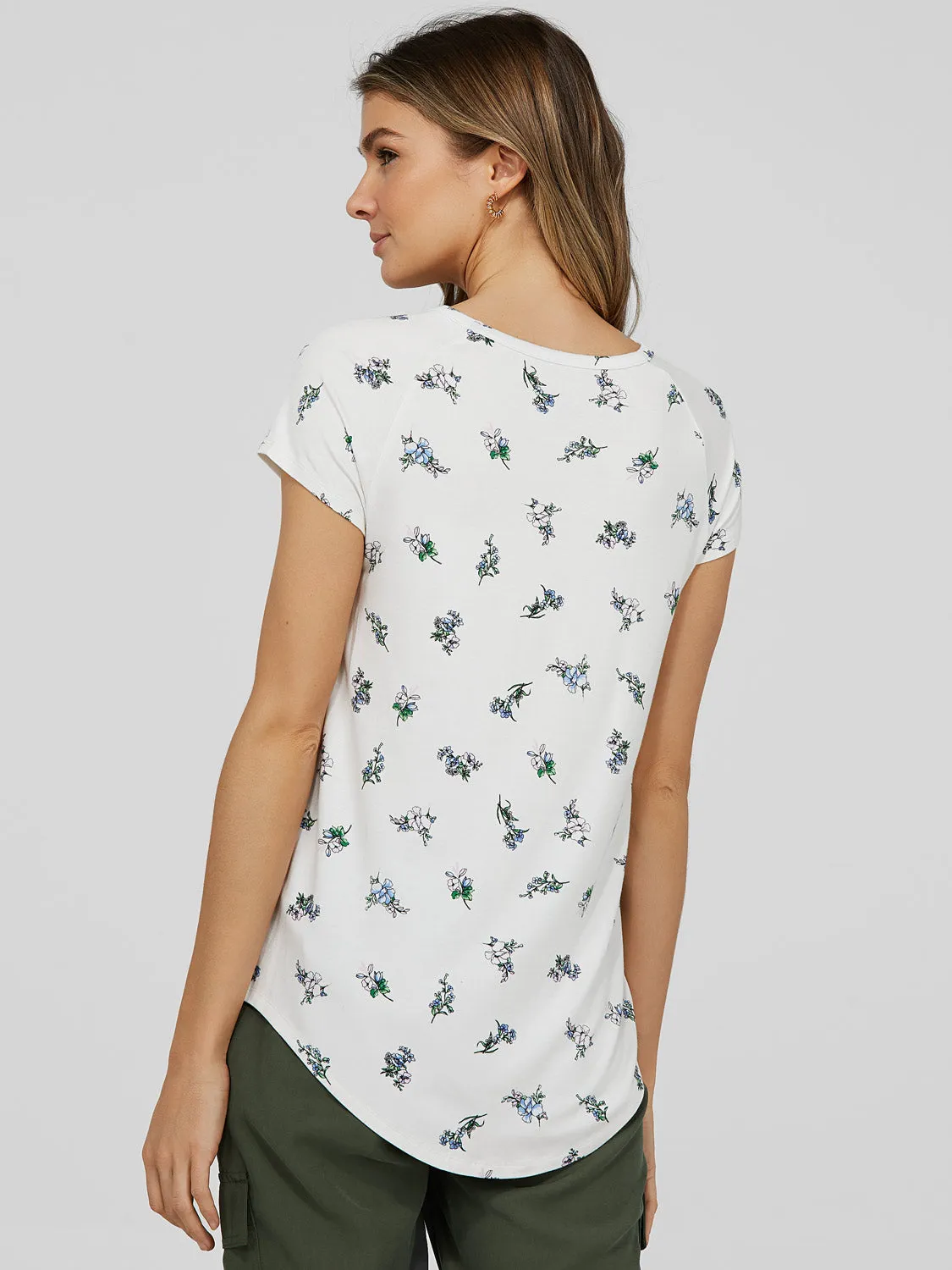 Floral Print Crew Neck T-Shirt sold by Suzy Shier product image thumbnail 4