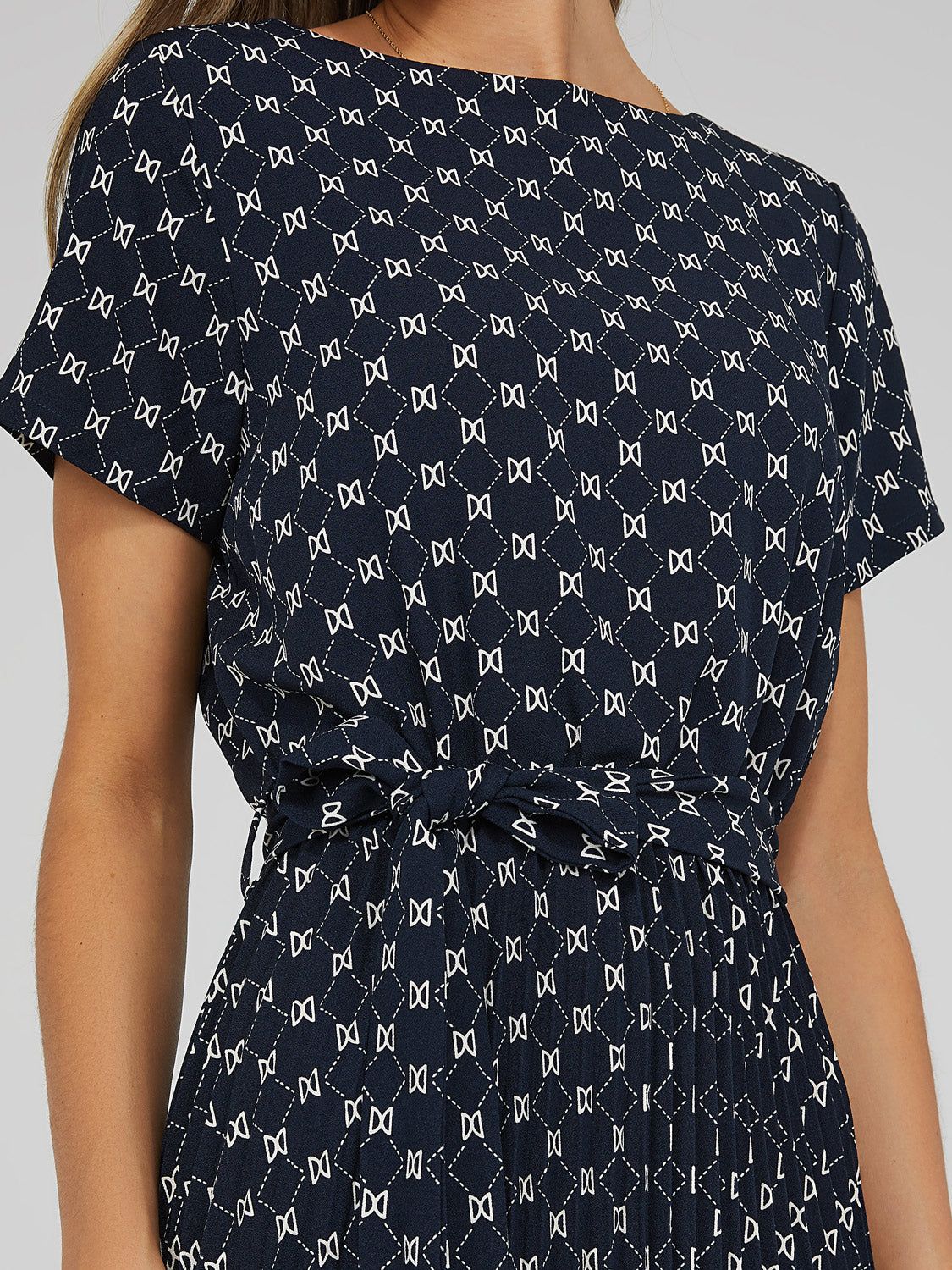 Boat Neck Pleated Midi Dress, <br>The Lauren Dress sold by Suzy Shier product image thumbnail 5