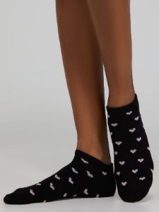 6-Pack Of Heart And Stripe Ankle Socks sold by Suzy Shier