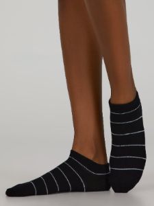 6-Pack Of Heart And Stripe Ankle Socks sold by Suzy Shier