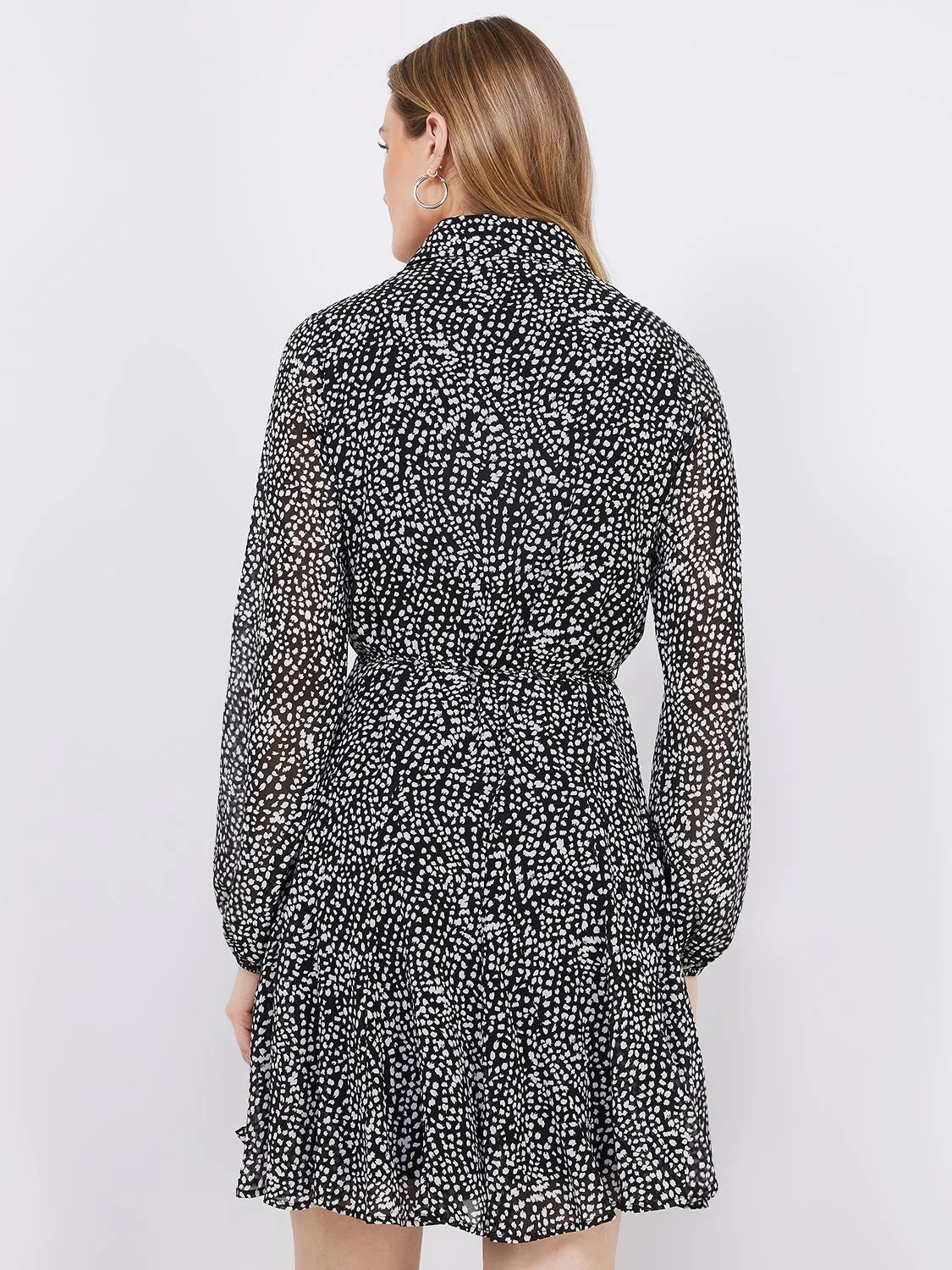 Animal Dot Print Button-Front Mini Dress sold by Suzy Shier product image thumbnail 5