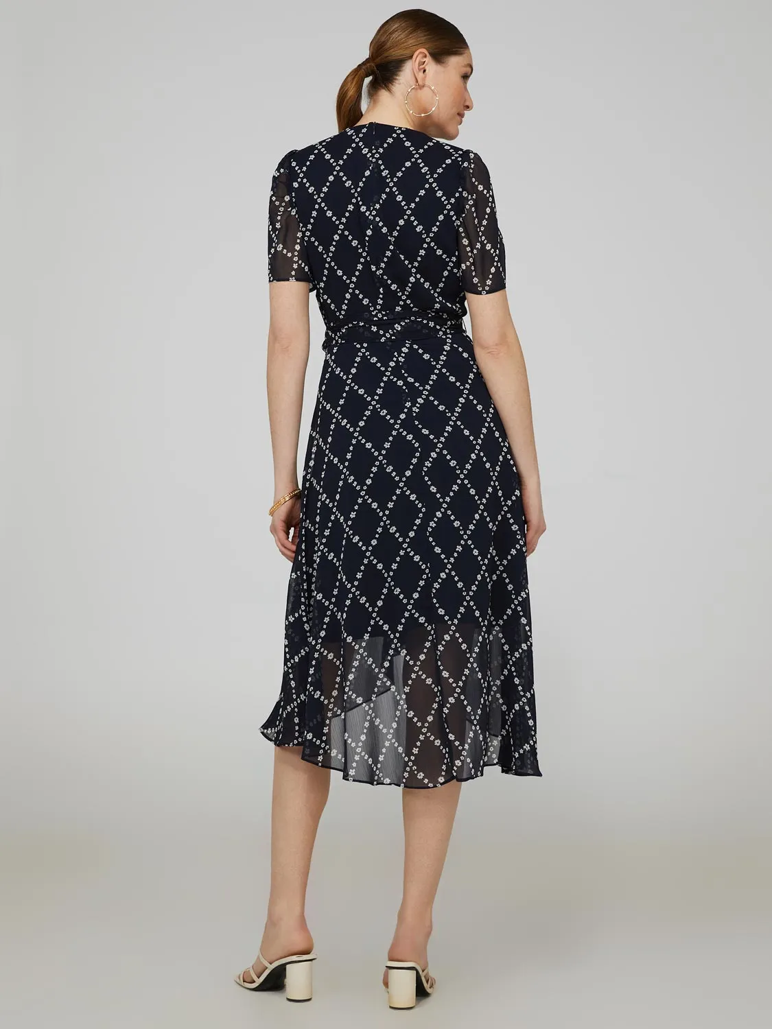 Printed Cross-Front High-Low Midi Dress sold by Suzy Shier product image thumbnail 5