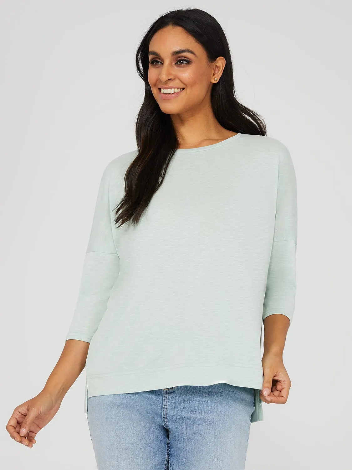 3/4 Dolman Sleeve Round Neck Long Top sold by Suzy Shier product image thumbnail 4