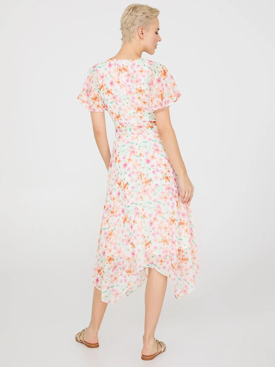Floral Print Chiffon Handkerchief Hem Dress sold by Suzy Shier product image thumbnail 5