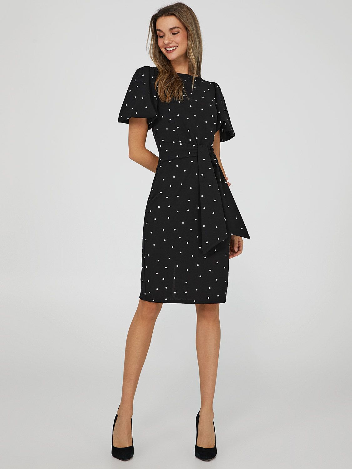 Printed Midi Dress With Sash Belt sold by Suzy Shier