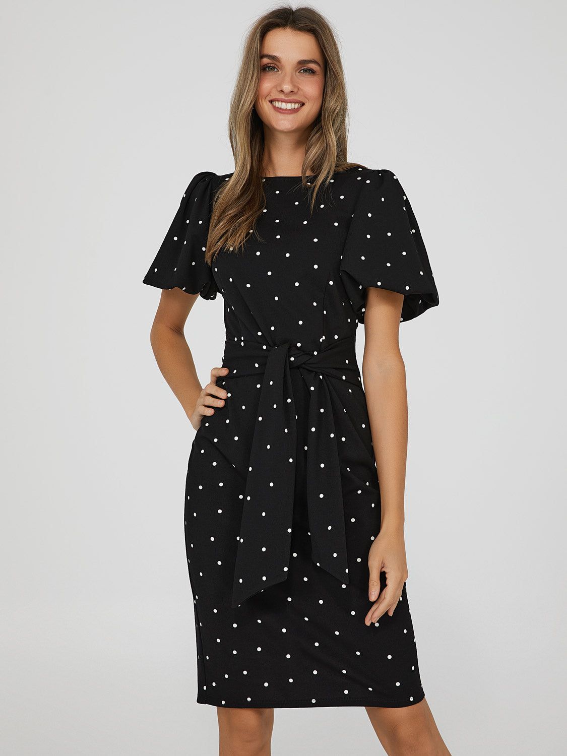 Printed Midi Dress With Sash Belt sold by Suzy Shier product image thumbnail 2