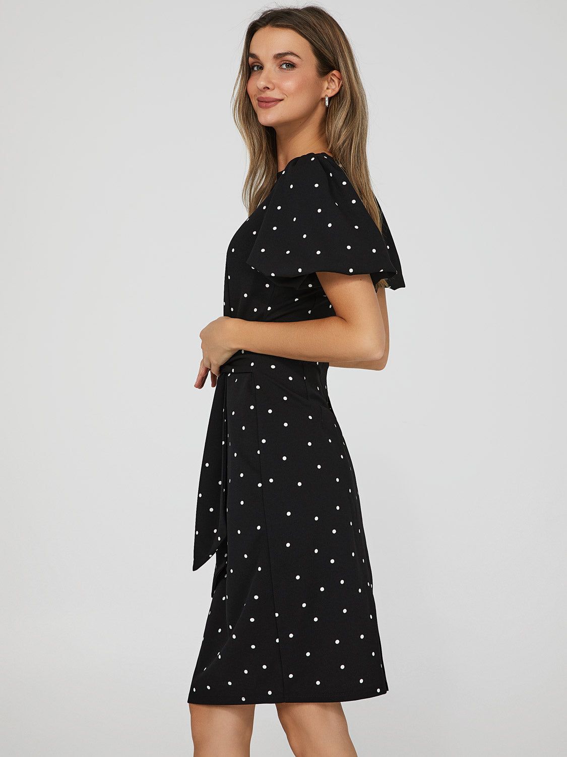 Printed Midi Dress With Sash Belt sold by Suzy Shier product image thumbnail 3