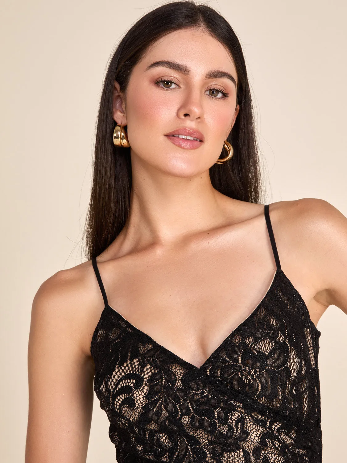 V-Neck Fitted Lace Gown sold by Suzy Shier product image thumbnail 5