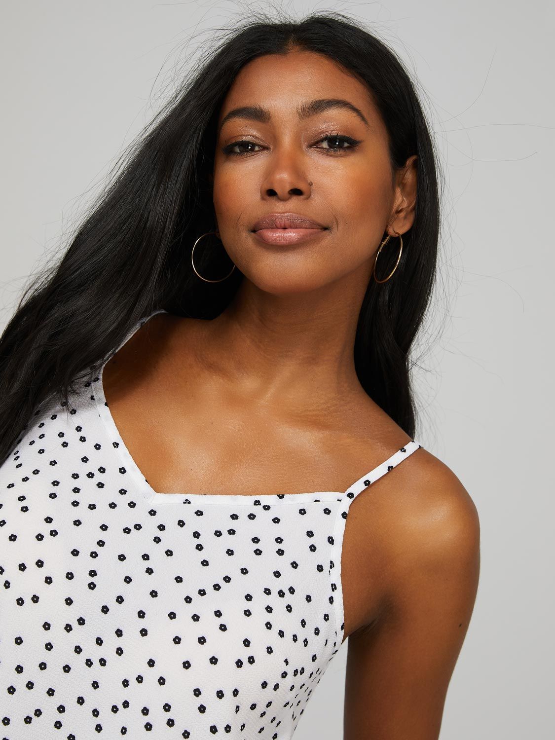 Printed Bubble Crepe Tank Top sold by Suzy Shier product image thumbnail 2