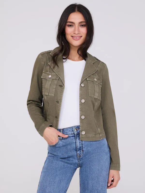 Twill Patch Pocket Jacket sold by Suzy Shier