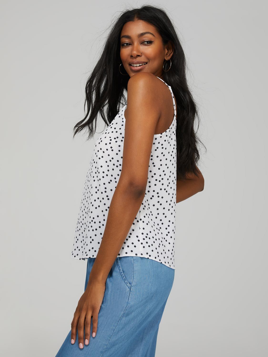 Printed Bubble Crepe Tank Top sold by Suzy Shier product image thumbnail 3