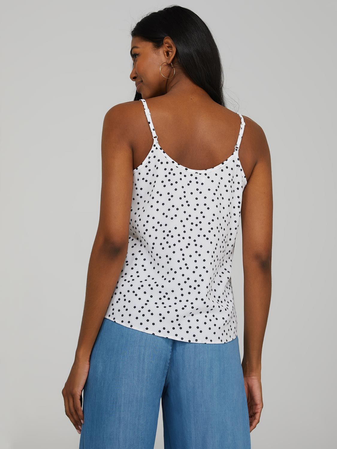 Printed Bubble Crepe Tank Top sold by Suzy Shier product image thumbnail 4