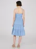 Denim Button-Front Tiered Dress sold by Suzy Shier