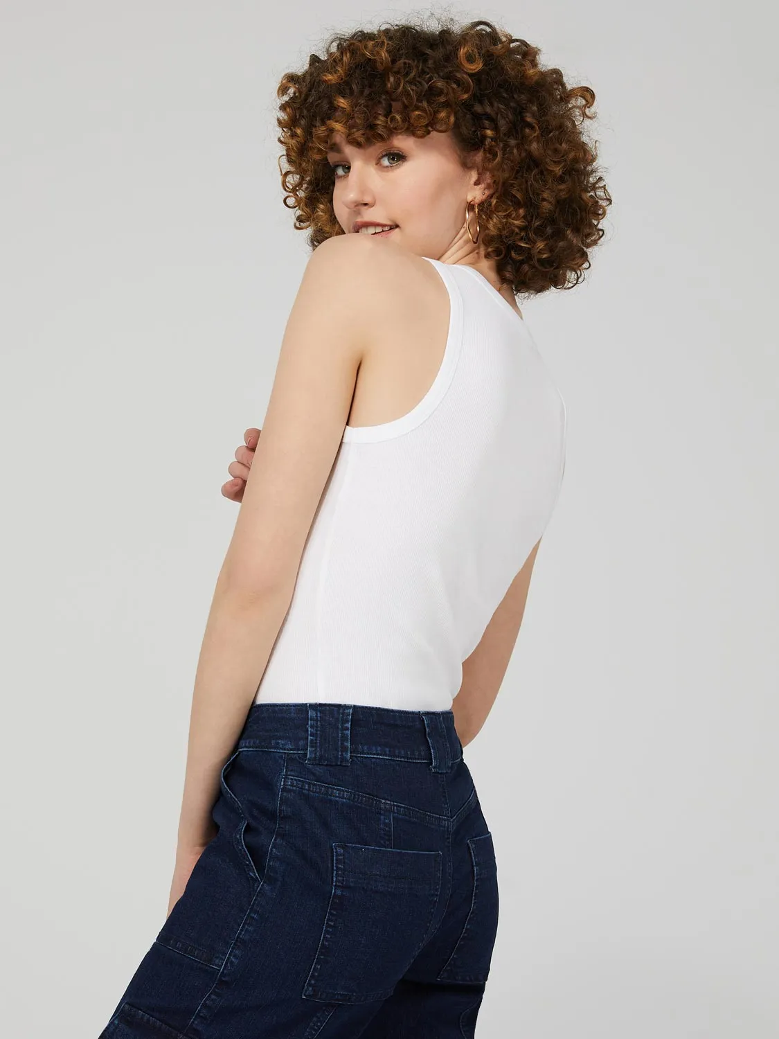 Jersey Ribbed V-Neck Tank Top sold by Suzy Shier product image thumbnail 3