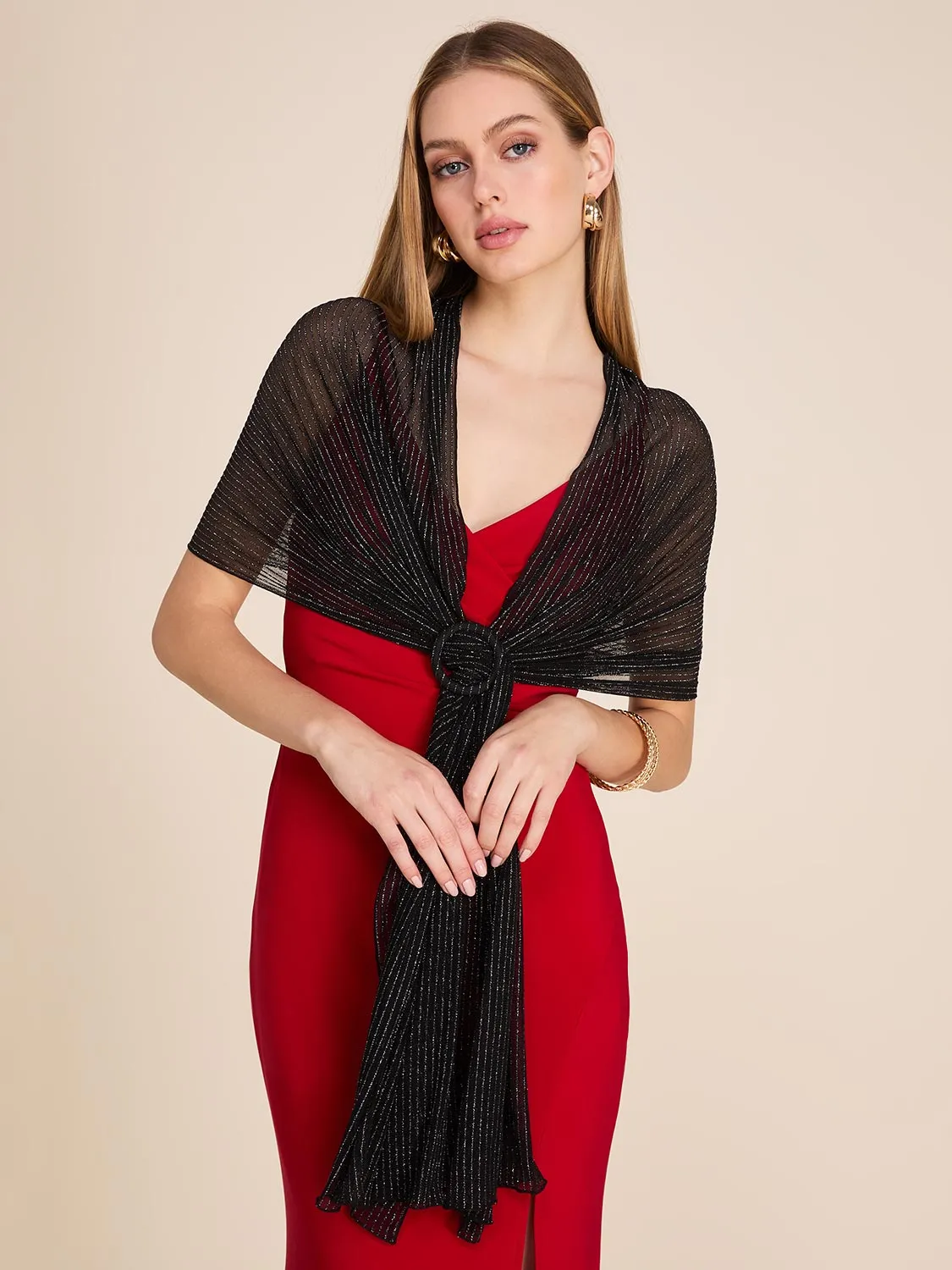 Metallic Thread Mesh Cover-Up sold by Suzy Shier product image thumbnail 2