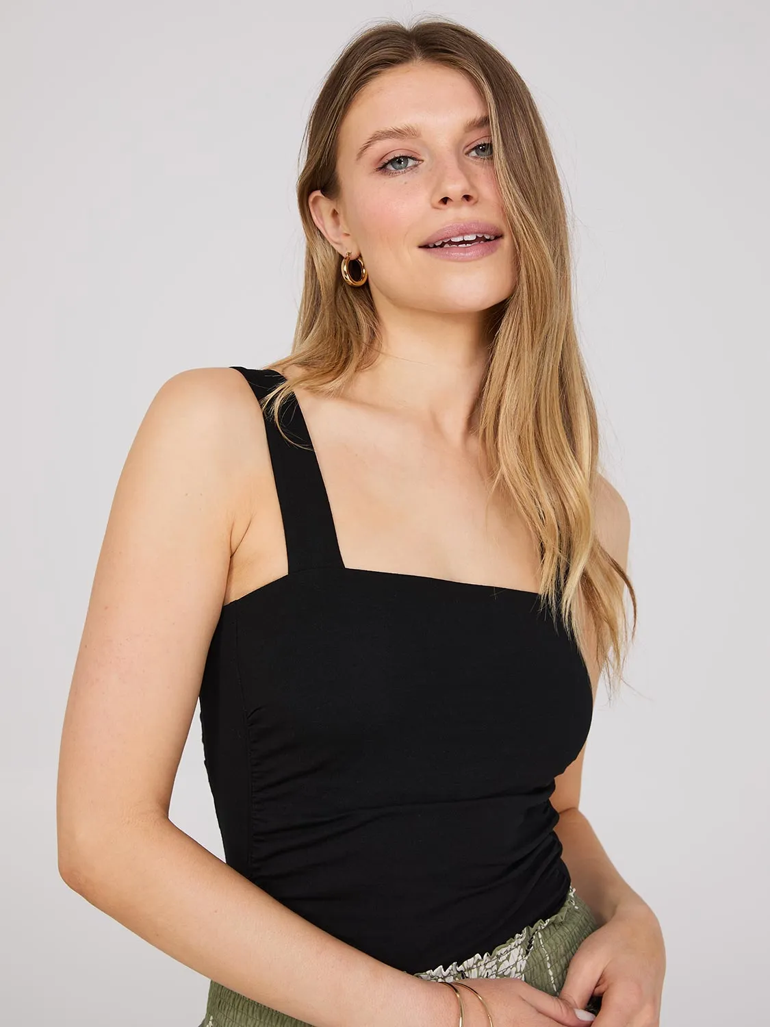 Thick Strap Shirred Tank Top sold by Suzy Shier product image thumbnail 4