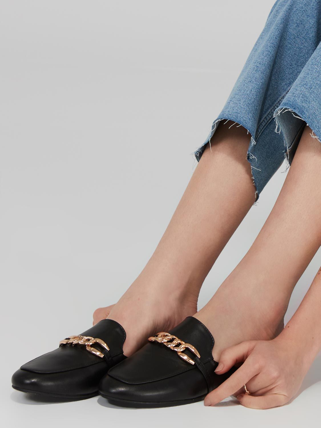 Slide-On Loafers With Gold Chain sold by Suzy Shier product image thumbnail 2