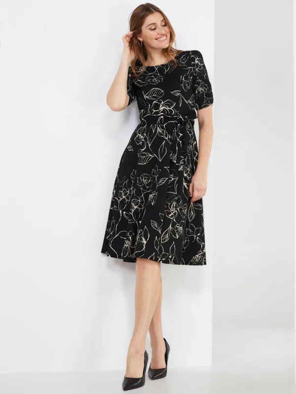 Floral Print Fit & Flare Midi Dress sold by Suzy Shier