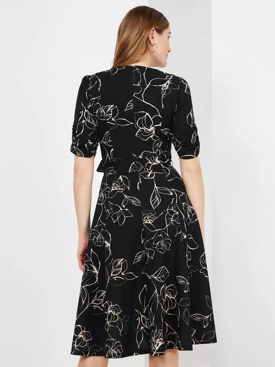 Floral Print Fit & Flare Midi Dress sold by Suzy Shier product image thumbnail 5