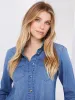 Denim Button-Front Blouse sold by Suzy Shier