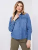 Denim Button-Front Blouse sold by Suzy Shier