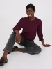 Textured 3/4 Sleeve Round Neck Top sold by Suzy Shier