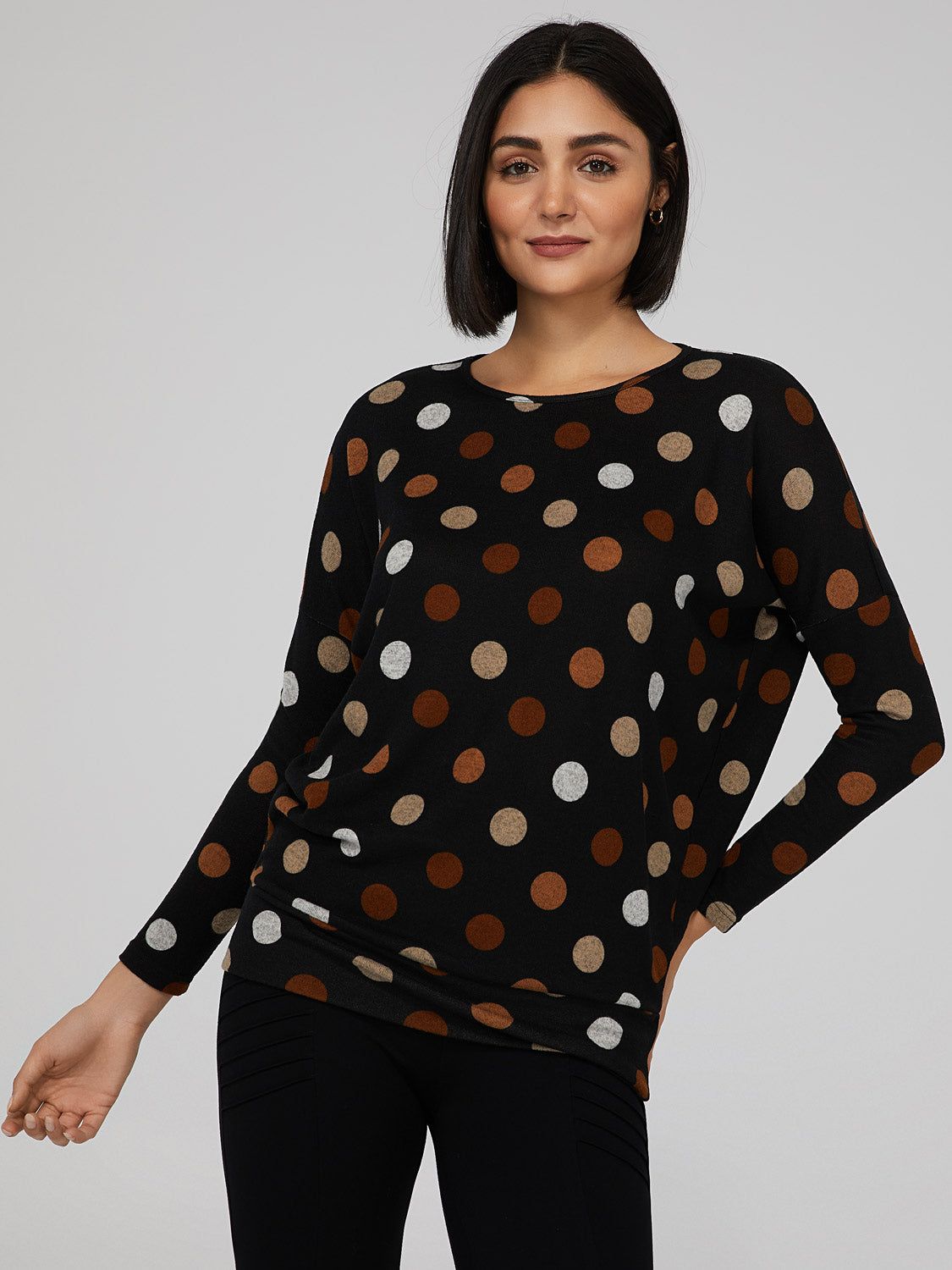 Polka Dot Crew Neck Top sold by Suzy Shier product image thumbnail 2