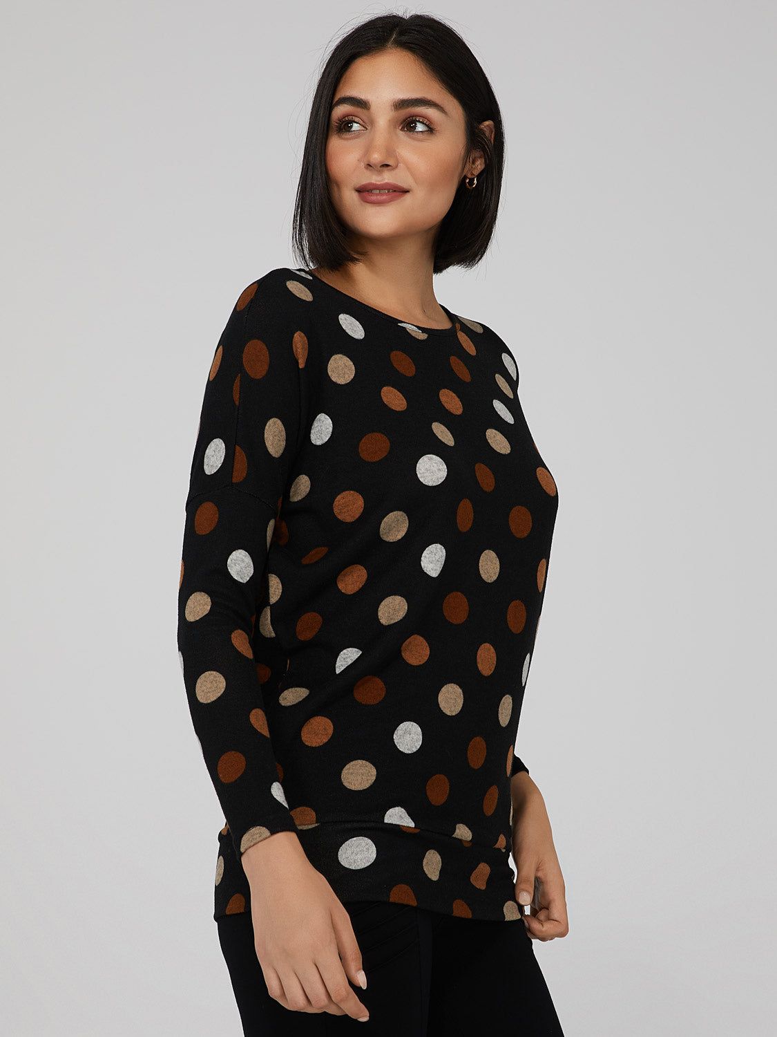 Polka Dot Crew Neck Top sold by Suzy Shier product image thumbnail 3
