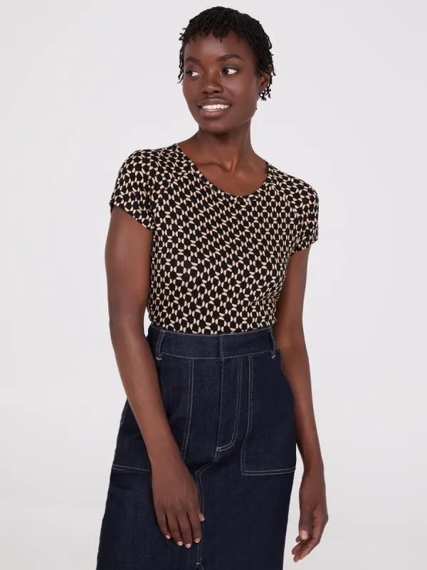 Geo Print Raglan Sleeve T-Shirt sold by Suzy Shier