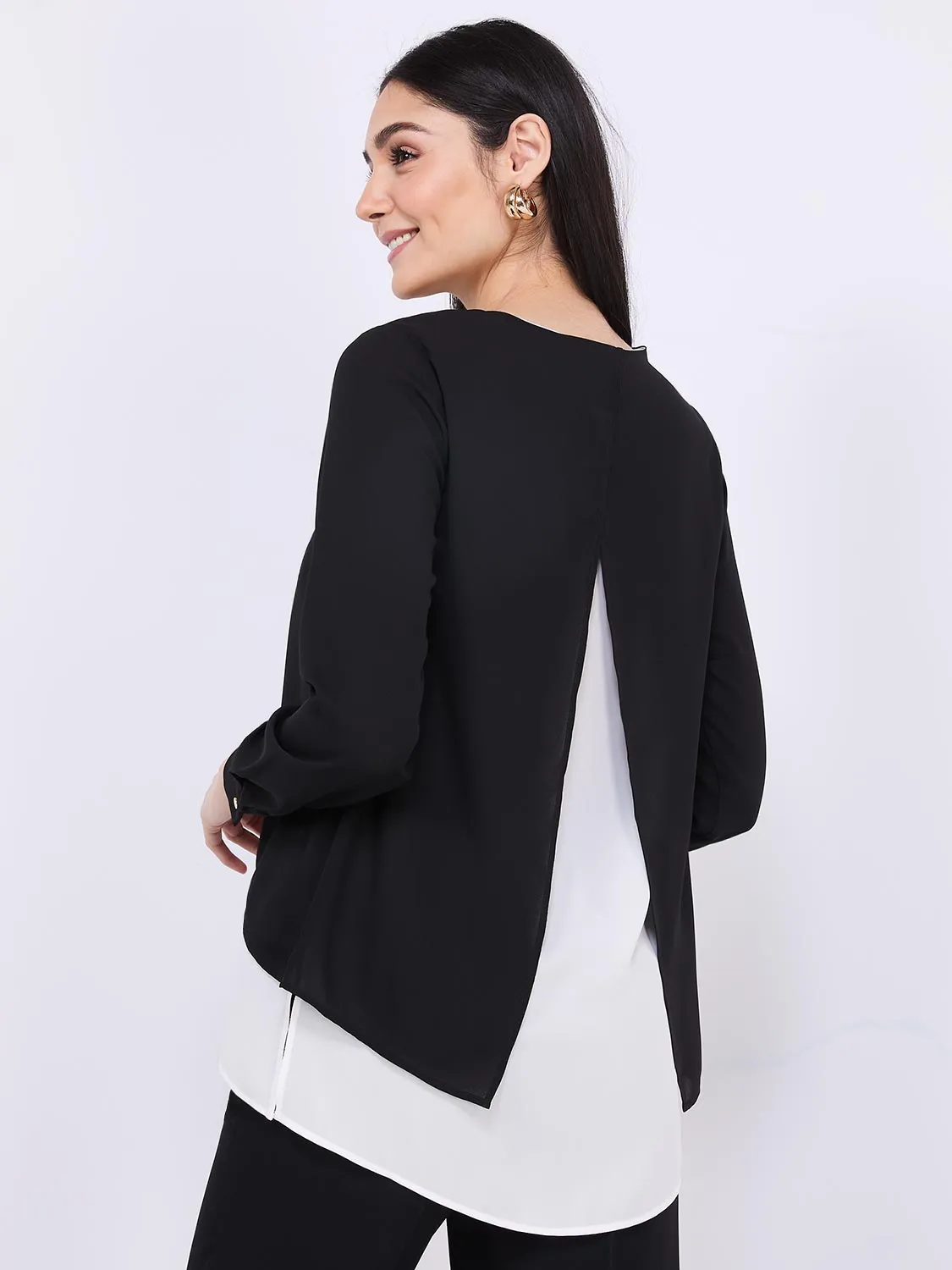 Colour Block Layered Tunic Top sold by Suzy Shier product image thumbnail 2