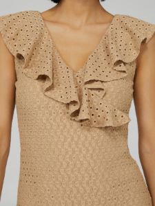 Sleeveless Ruffle Crossover Eyelet Top sold by Suzy Shier