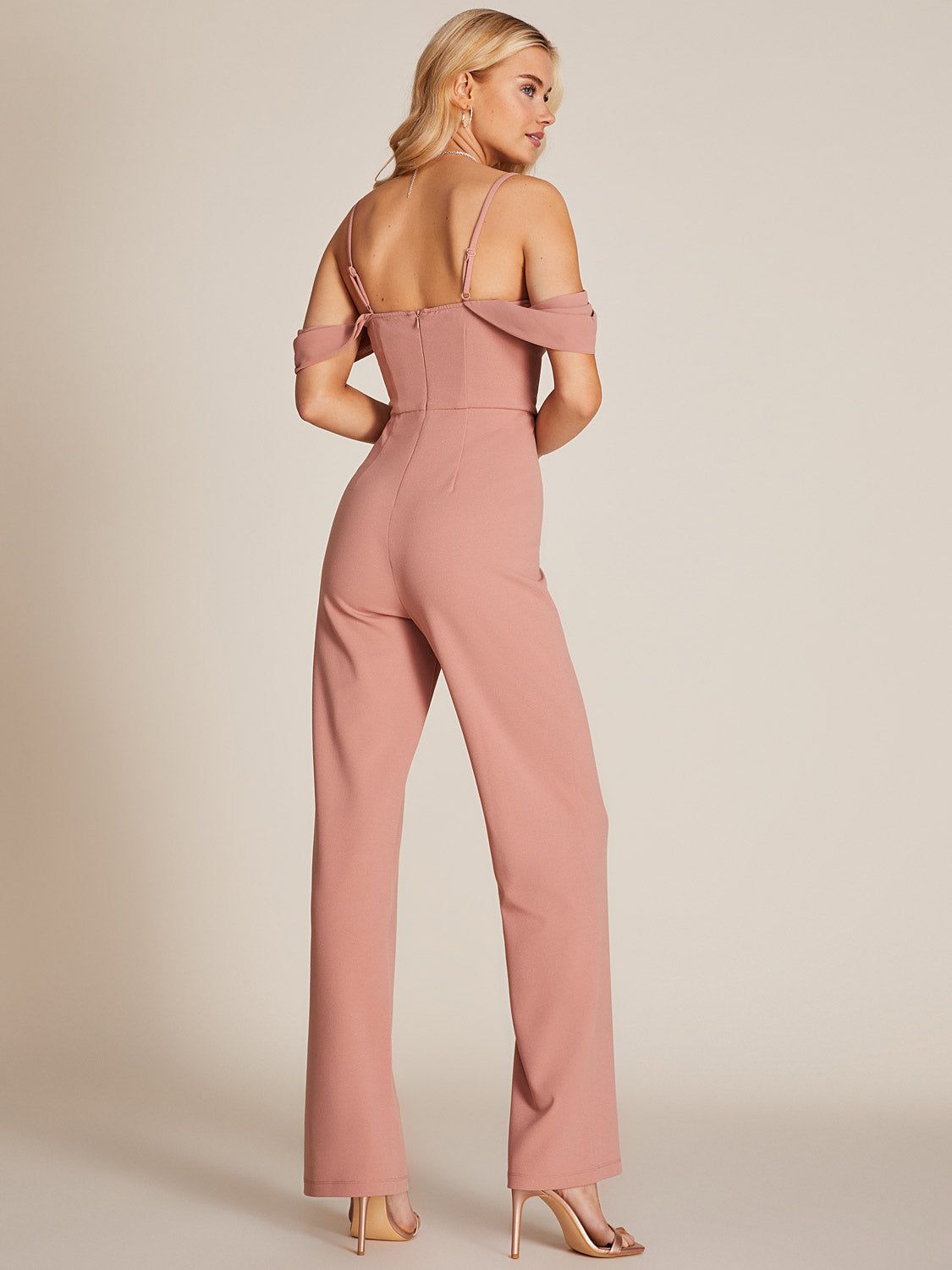Cold-Shoulder Straight Leg Jumpsuit sold by Suzy Shier product image thumbnail 4