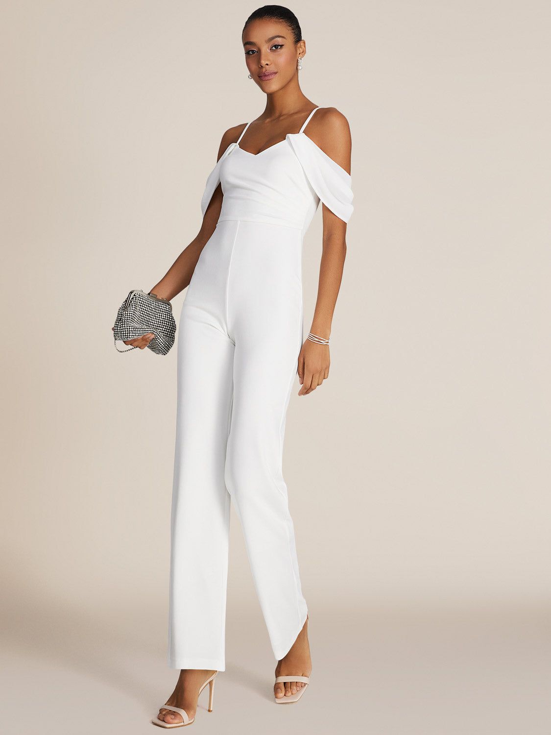 Cold-Shoulder Straight Leg Jumpsuit sold by Suzy Shier product image thumbnail 5