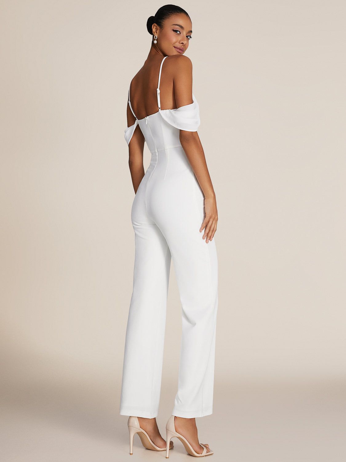 Cold-Shoulder Straight Leg Jumpsuit sold by Suzy Shier product image thumbnail 6
