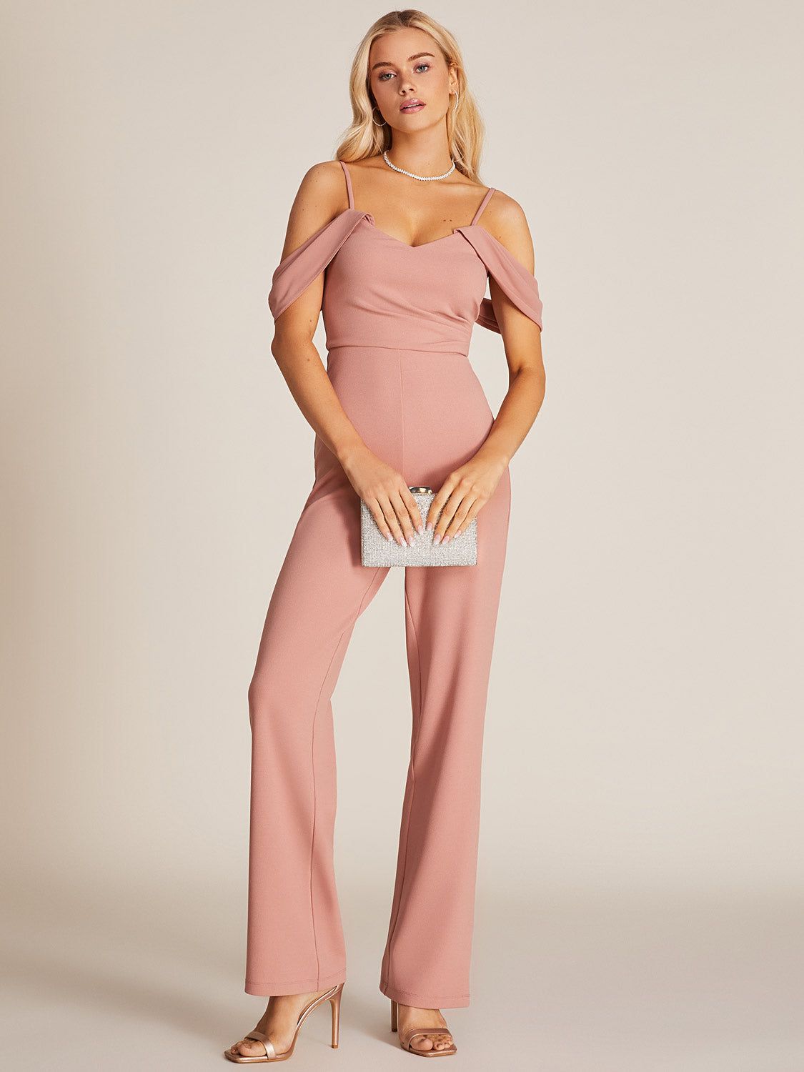 Cold-Shoulder Straight Leg Jumpsuit sold by Suzy Shier product image thumbnail 2