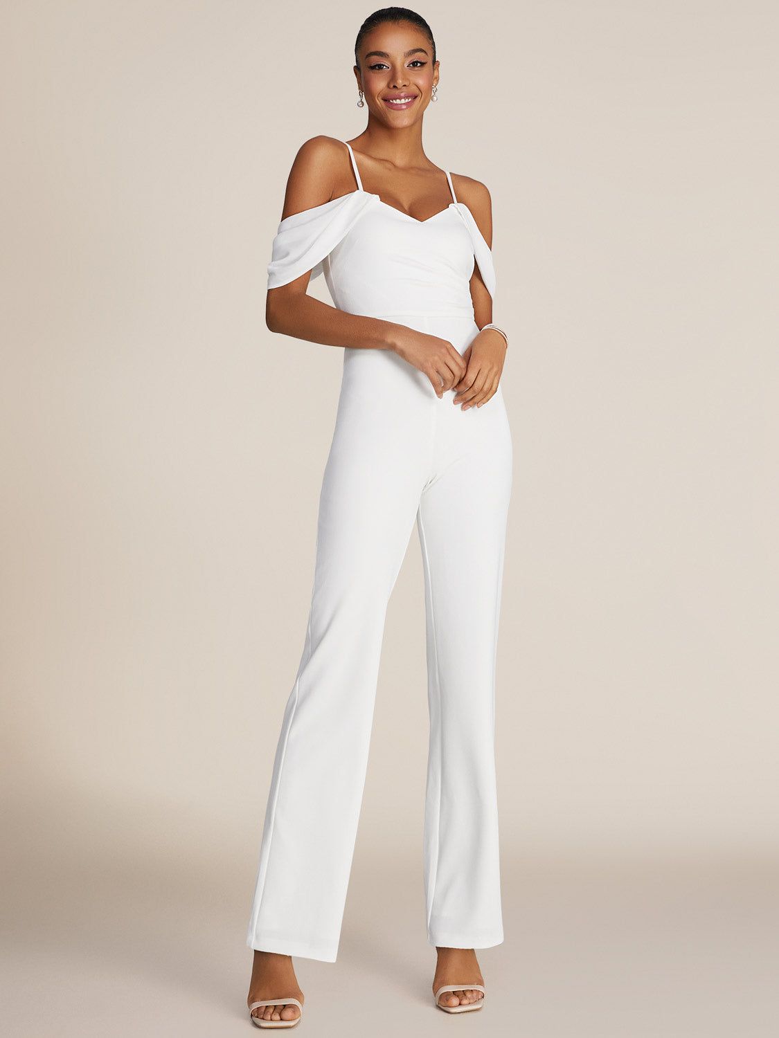 Cold-Shoulder Straight Leg Jumpsuit sold by Suzy Shier product image thumbnail 8