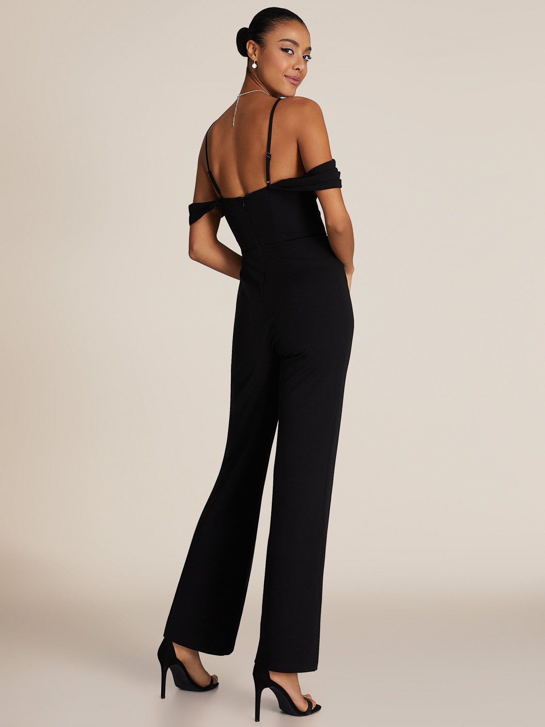 Cold-Shoulder Straight Leg Jumpsuit sold by Suzy Shier product image thumbnail 12