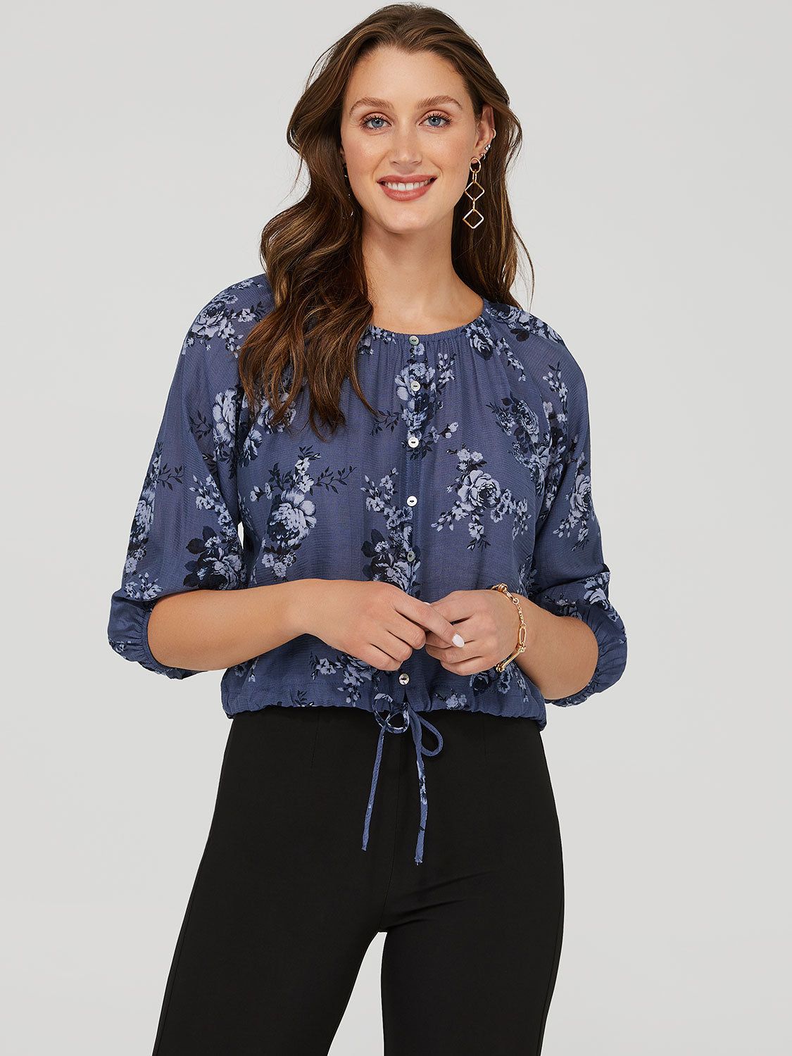 Printed ¾ Raglan Sleeve Blouse sold by Suzy Shier