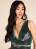 Floral Print V-Neck Metallic Crinkle Knit Gown sold by Suzy Shier