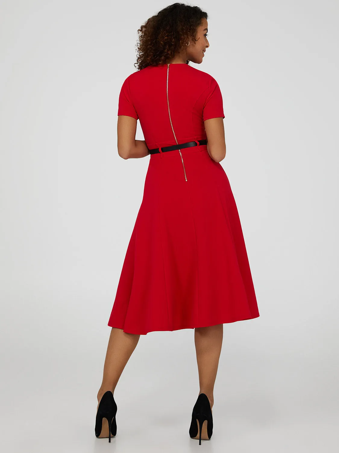 Short Sleeve Midi Dress With Belt sold by Suzy Shier product image thumbnail 4