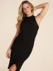 Sleeveless Mock Neck Fitted Midi Dress With Wrap Skirt sold by Suzy Shier