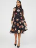 Printed Mesh Mock Neck Midi Dress With Side Pockets sold by Suzy Shier