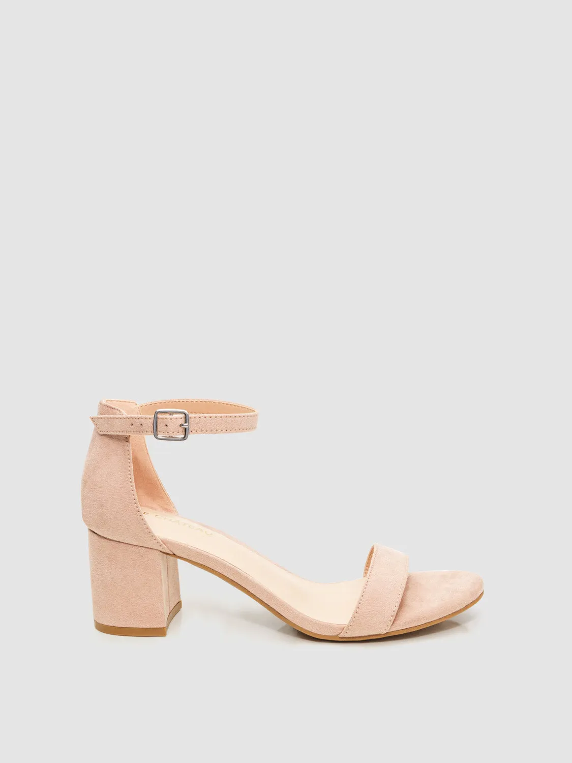 Round Toe Faux Leather Mid Block Heel Sandal sold by Suzy Shier product image thumbnail 5