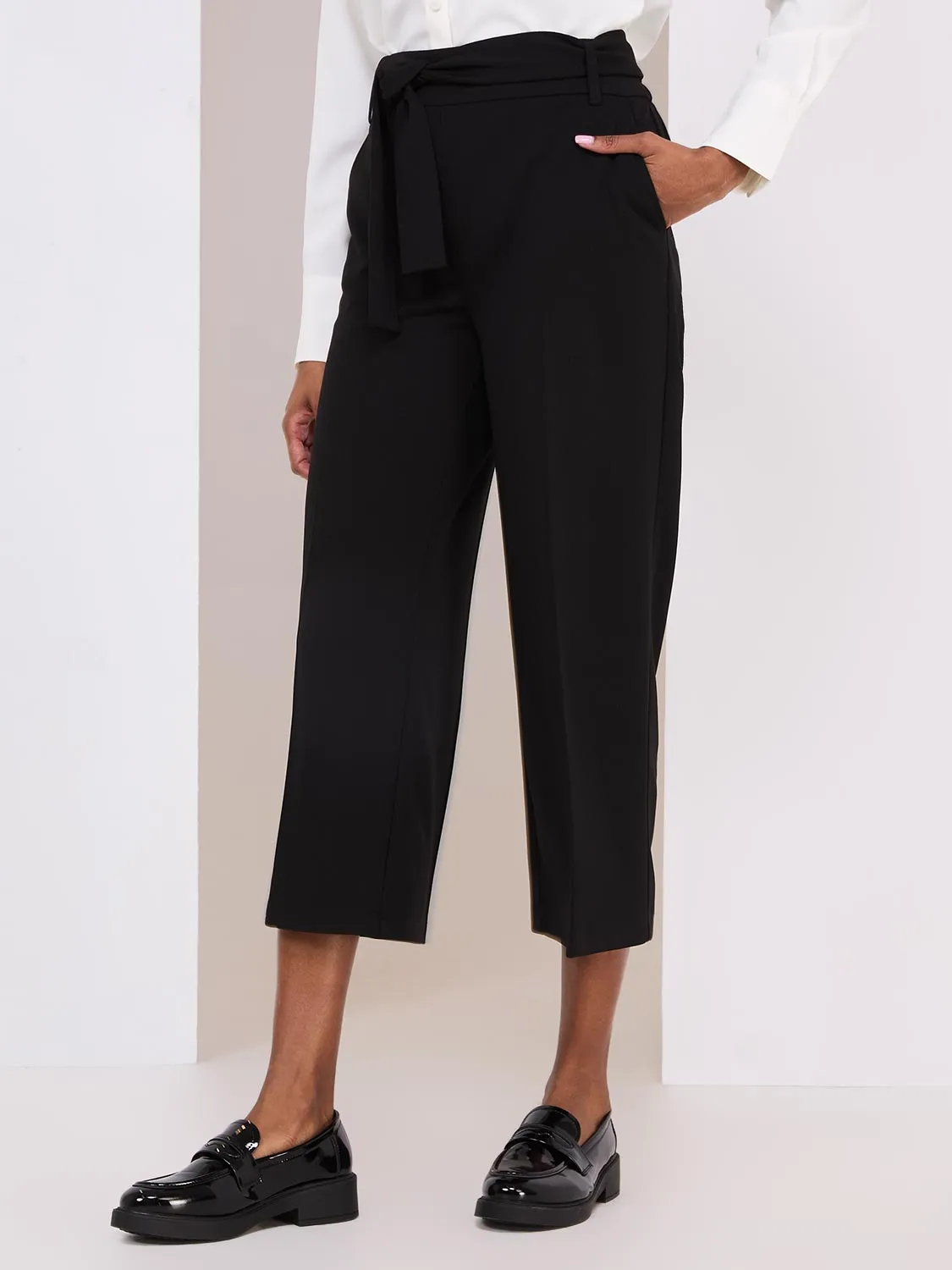 High Rise Sash Front Gaucho Pants sold by Suzy Shier product image thumbnail 2